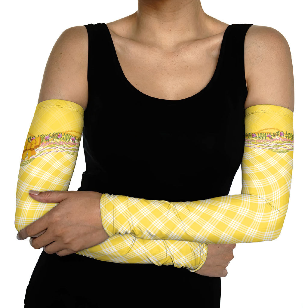 Hawaii Palaka Pikake Lokelani Plumeria Arm Sleeves Melemele Coquette Bow