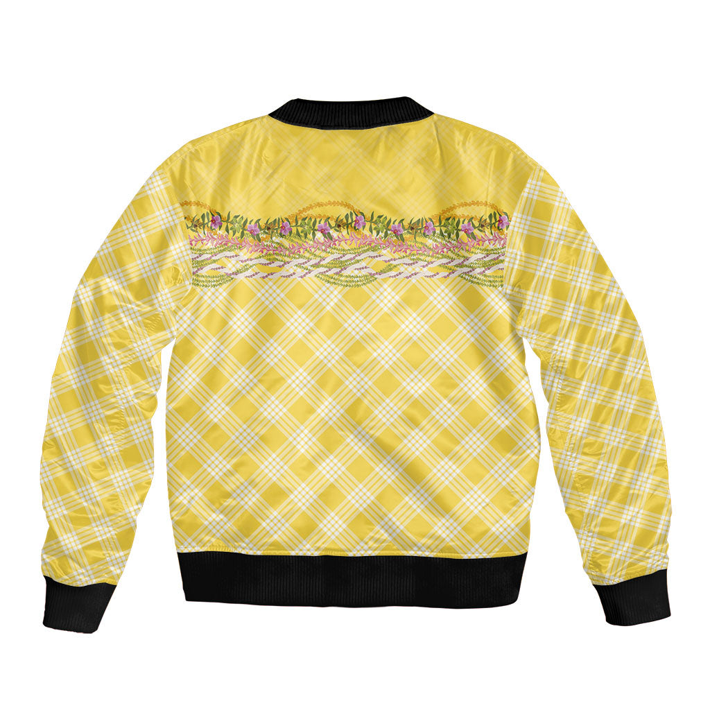 Hawaii Palaka Pikake Lokelani Plumeria Bomber Jacket Melemele Coquette Bow