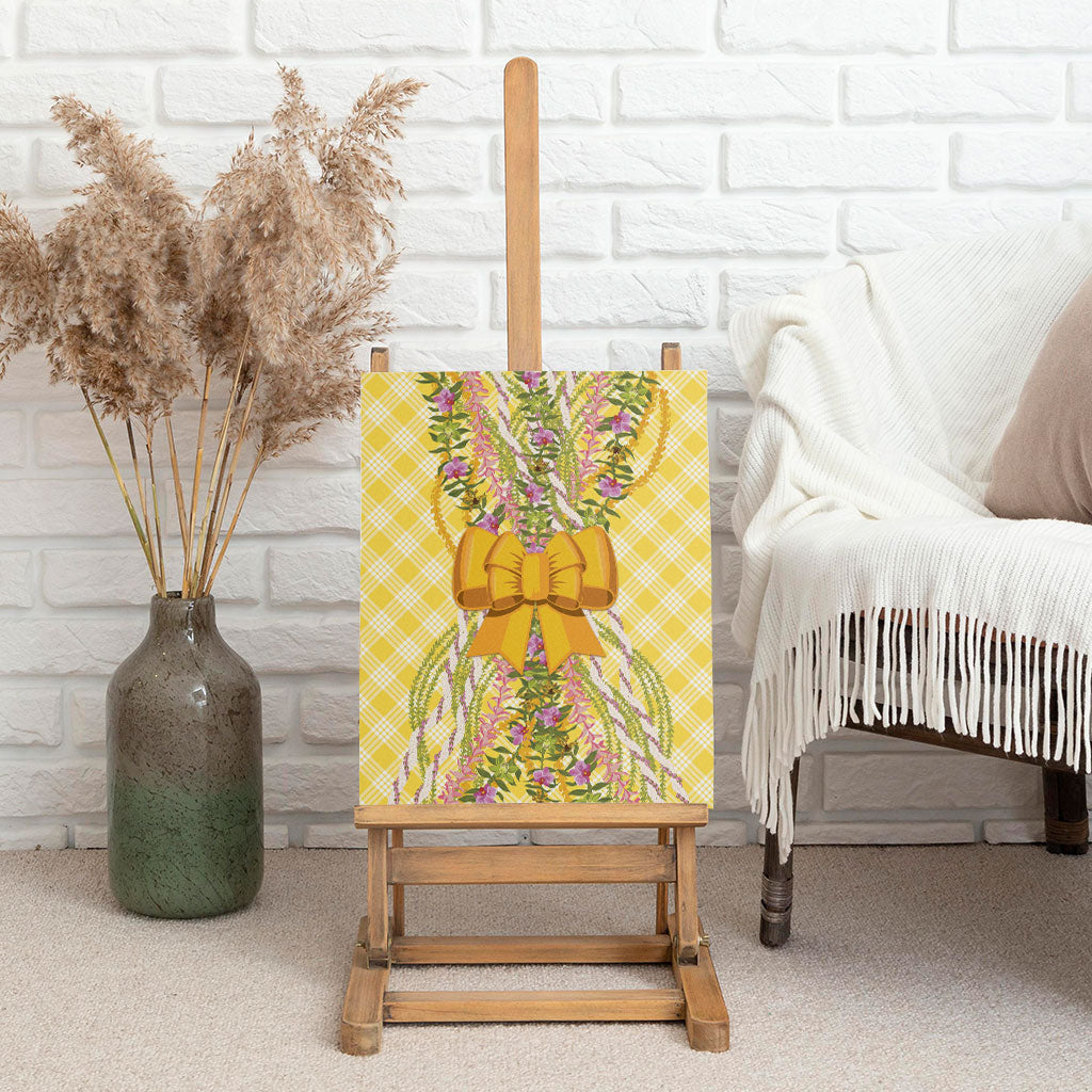 Hawaii Palaka Pikake Lokelani Plumeria Canvas Wall Art Melemele Coquette Bow