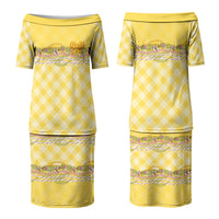 Hawaii Palaka Pikake Lokelani Plumeria Couples Matching Puletasi and Hawaiian Shirt Melemele Coquette Bow LT01 - Polynesian Pride