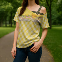 Hawaii Palaka Pikake Lokelani Plumeria Cross Shoulder Shirt Melemele Coquette Bow