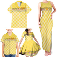 Hawaii Palaka Pikake Lokelani Plumeria Family Matching Tank Maxi Dress and Hawaiian Shirt Melemele Coquette Bow