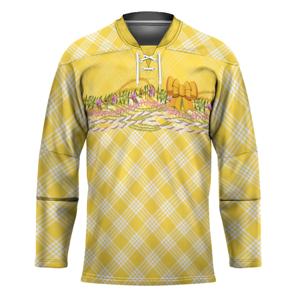 Hawaii Palaka Pikake Lokelani Plumeria Hockey Jersey Melemele Coquette Bow