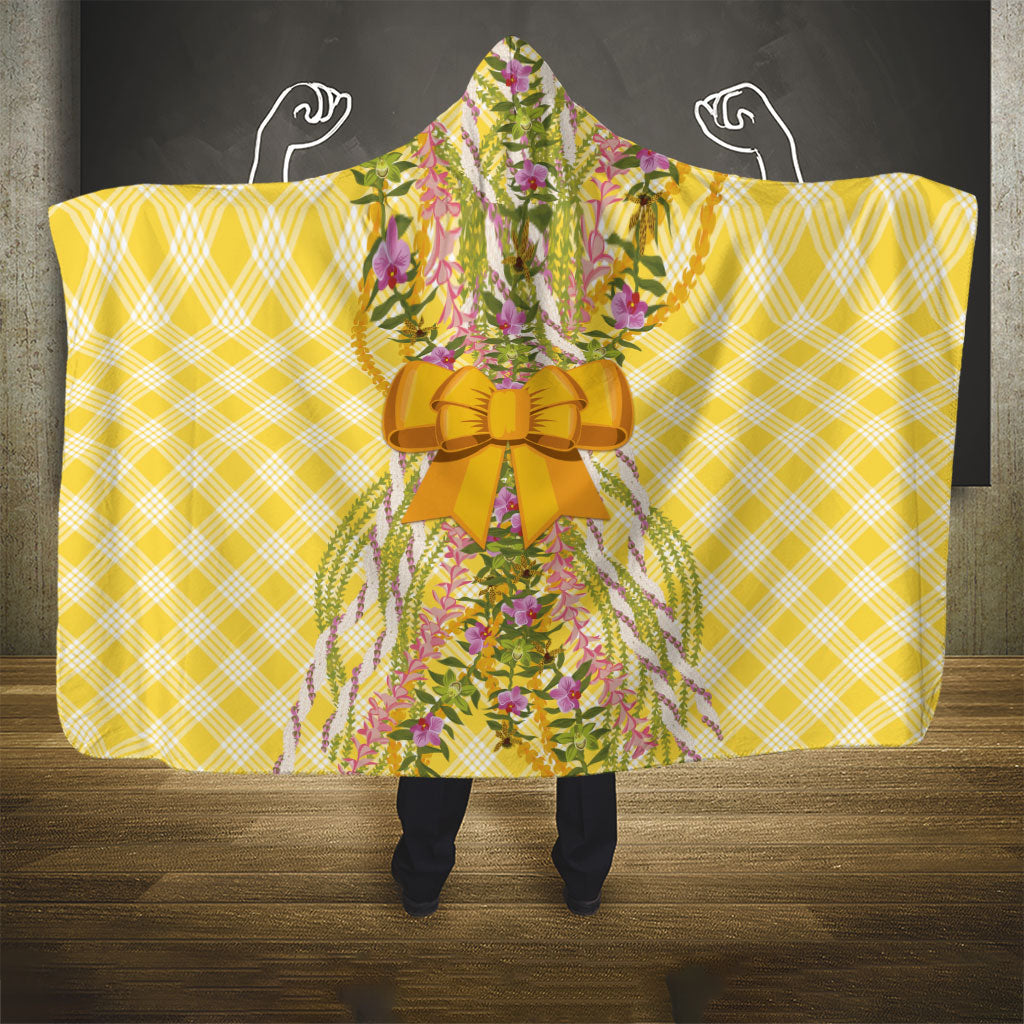 Hawaii Palaka Pikake Lokelani Plumeria Hooded Blanket Melemele Coquette Bow