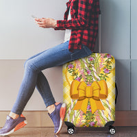 Hawaii Palaka Pikake Lokelani Plumeria Luggage Cover Melemele Coquette Bow