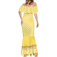 Hawaii Palaka Pikake Lokelani Plumeria Mermaid Dress Melemele Coquette Bow