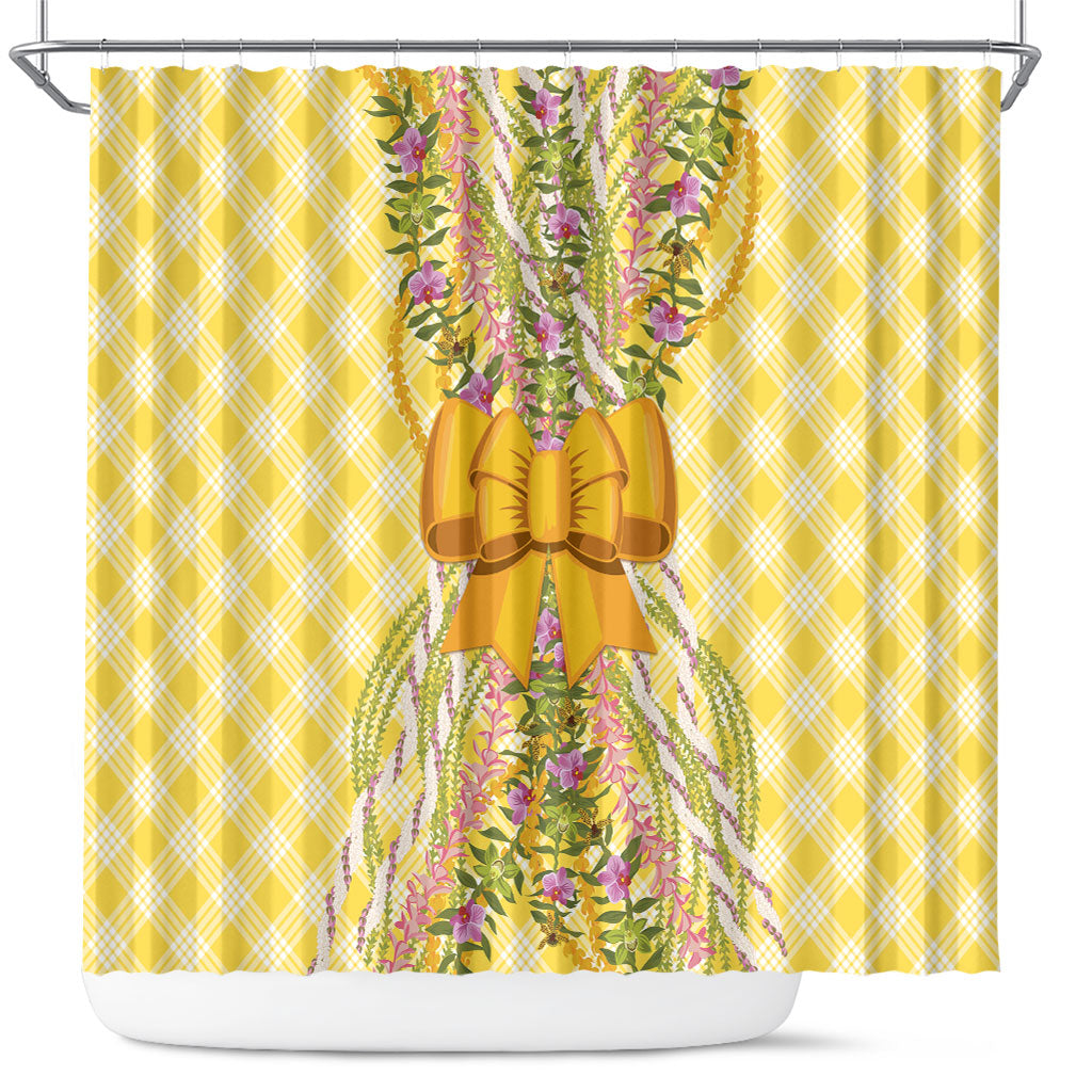 Hawaii Palaka Pikake Lokelani Plumeria Shower Curtain Melemele Coquette Bow