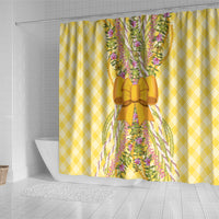 Hawaii Palaka Pikake Lokelani Plumeria Shower Curtain Melemele Coquette Bow