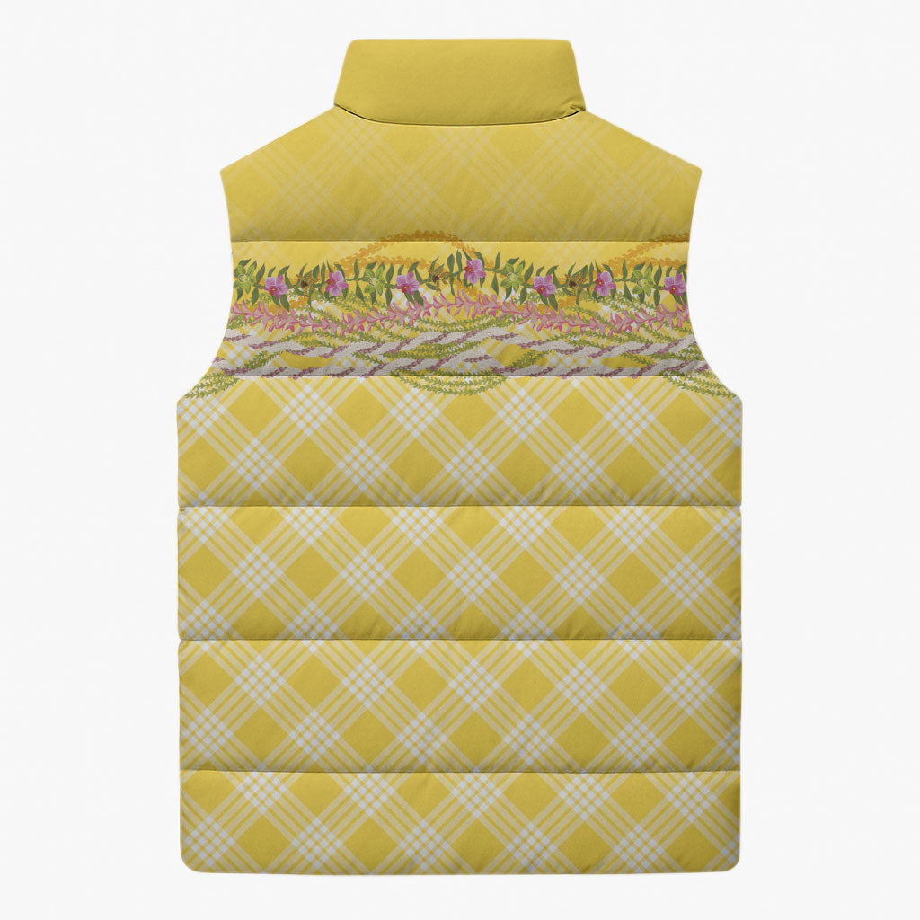 Hawaii Palaka Pikake Lokelani Plumeria Sleeveless Puffer Jacket Melemele Coquette Bow