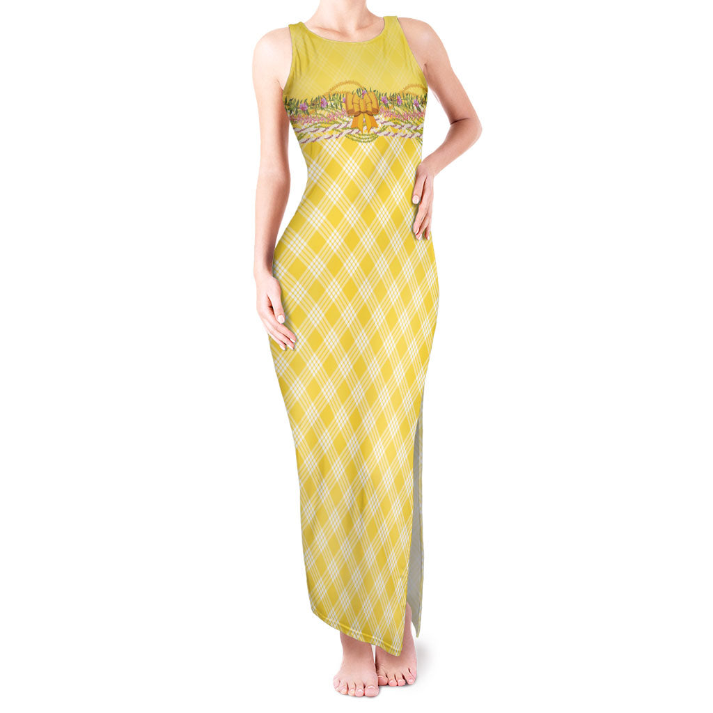 Hawaii Palaka Pikake Lokelani Plumeria Tank Maxi Dress Melemele Coquette Bow