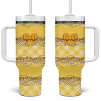Hawaii Palaka Pikake Lokelani Plumeria Tumbler With Handle Melemele Coquette Bow