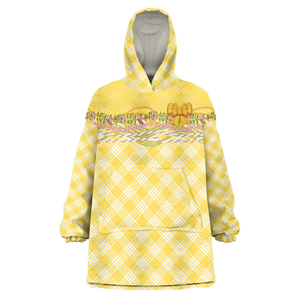 Hawaii Palaka Pikake Lokelani Plumeria Wearable Blanket Hoodie Melemele Coquette Bow