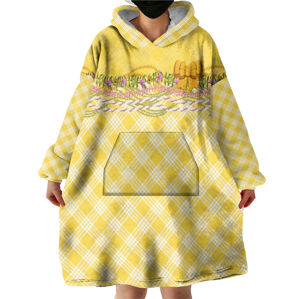 Hawaii Palaka Pikake Lokelani Plumeria Wearable Blanket Hoodie Melemele Coquette Bow
