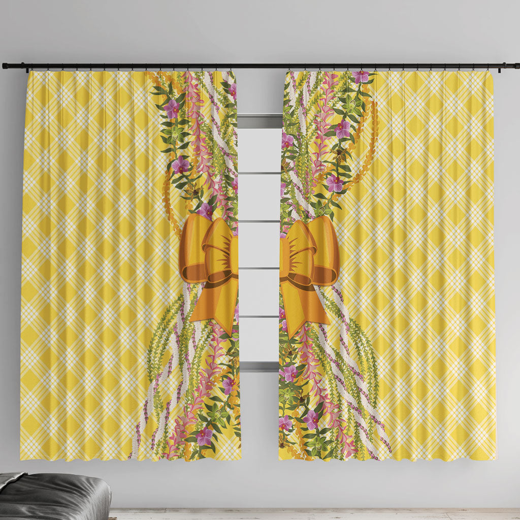 Hawaii Palaka Pikake Lokelani Plumeria Window Curtain Melemele Coquette Bow