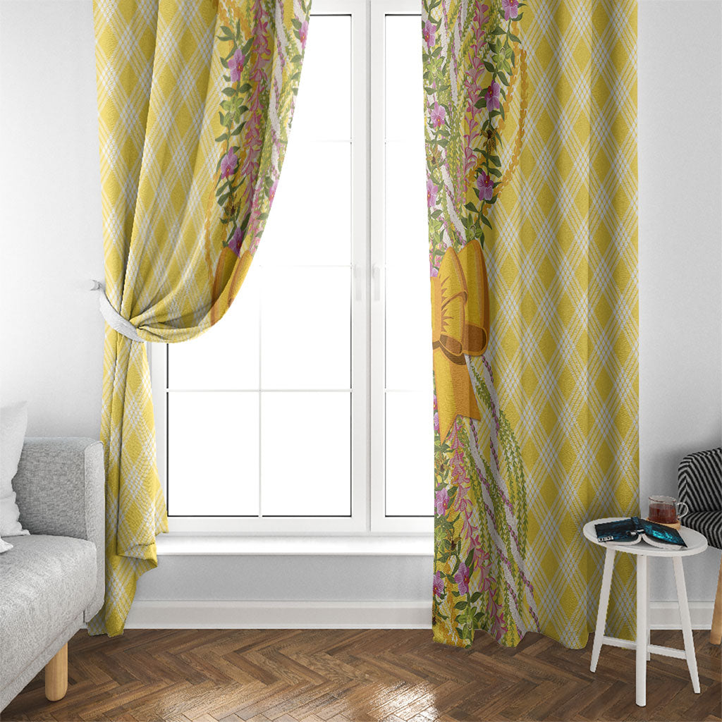 Hawaii Palaka Pikake Lokelani Plumeria Window Curtain Melemele Coquette Bow
