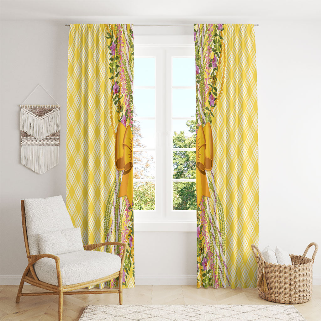 Hawaii Palaka Pikake Lokelani Plumeria Window Curtain Melemele Coquette Bow