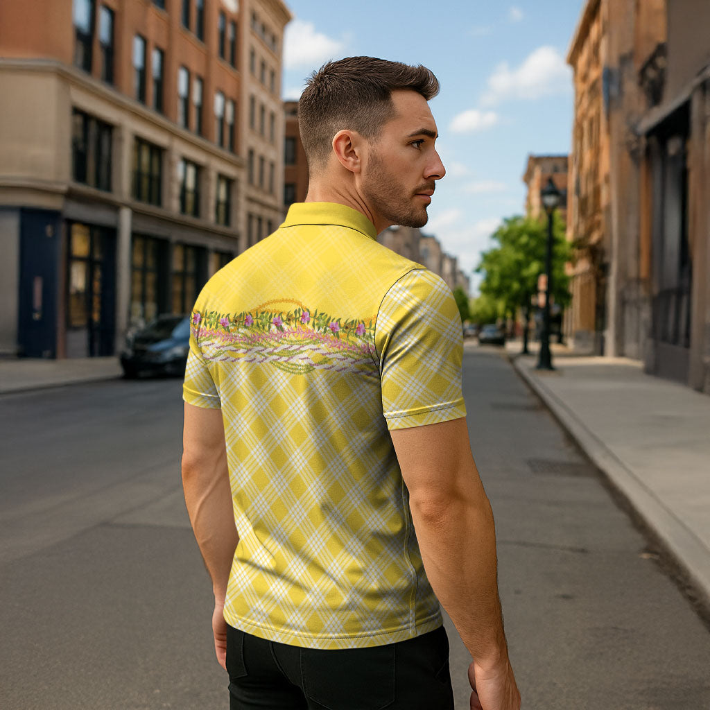 Hawaii Palaka Pikake Lokelani Plumeria Zipper Polo Shirt Melemele Coquette Bow