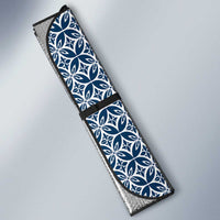 Samoa Siapo Blue Trimmed Auto Sun Shade Samoa White Sunday - Polynesian Pride