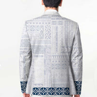 Samoa Siapo Blue Trimmed Blazer Samoa White Sunday - Polynesian Pride