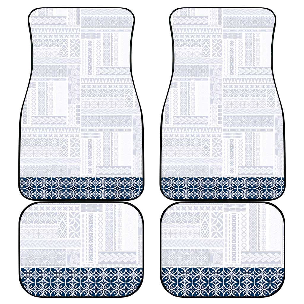 Samoa Siapo Blue Trimmed Car Mats Samoa White Sunday LT01 - Polynesian Pride