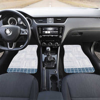 Samoa Siapo Blue Trimmed Car Mats Samoa White Sunday LT01 Set 2pcs - Front Blue - Polynesian Pride
