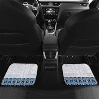 Samoa Siapo Blue Trimmed Car Mats Samoa White Sunday LT01 Set 2pcs - Back Blue - Polynesian Pride