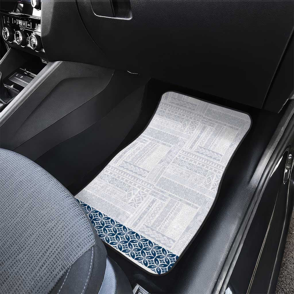 Samoa Siapo Blue Trimmed Car Mats Samoa White Sunday LT01 - Polynesian Pride