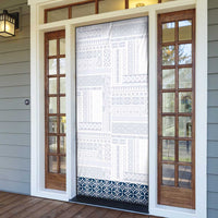 Samoa Siapo Blue Trimmed Door Cover Samoa White Sunday LT01 - Polynesian Pride