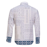 Samoa Siapo Blue Trimmed Family Matching Puletasi and Hawaiian Shirt Samoa White Sunday - Polynesian Pride