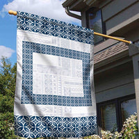 Samoa Siapo Blue Trimmed Garden Flag Samoa White Sunday - Polynesian Pride