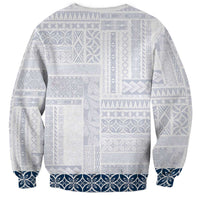 Samoa Siapo Blue Trimmed Sweatshirt Samoa White Sunday - Polynesian Pride