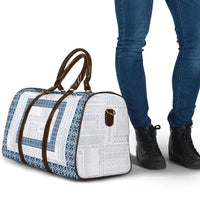 Samoa Siapo Blue Trimmed Travel Bag Samoa White Sunday - Polynesian Pride