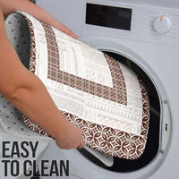 Samoa Siapo Brown Trimmed Bathroom Set Samoa White Sunday - Polynesian Pride