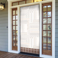 Samoa Siapo Brown Trimmed Door Cover Samoa White Sunday LT01 - Polynesian Pride