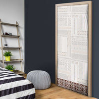 Samoa Siapo Brown Trimmed Door Cover Samoa White Sunday LT01 - Polynesian Pride