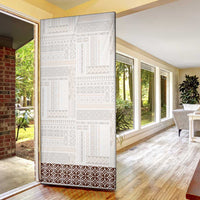 Samoa Siapo Brown Trimmed Door Cover Samoa White Sunday LT01 - Polynesian Pride