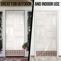 Samoa Siapo Brown Trimmed Door Cover Samoa White Sunday LT01 - Polynesian Pride
