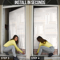 Samoa Siapo Brown Trimmed Door Cover Samoa White Sunday LT01 - Polynesian Pride