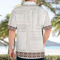 Samoa Siapo Brown Trimmed Hawaiian Shirt Samoa White Sunday - Polynesian Pride