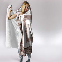 Samoa Siapo Brown Trimmed Hooded Blanket Samoa White Sunday - Polynesian Pride