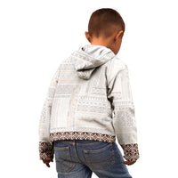 Samoa Siapo Brown Trimmed Kid Hoodie Samoa White Sunday - Polynesian Pride
