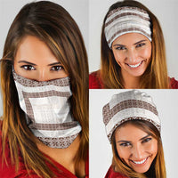 Samoa Siapo Brown Trimmed Neck Gaiter Samoa White Sunday - Polynesian Pride