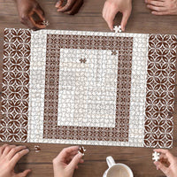 Samoa Siapo Brown Trimmed Puzzle Samoa White Sunday - Polynesian Pride