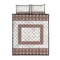 Samoa Siapo Brown Trimmed Quilt Bed Set Samoa White Sunday - Polynesian Pride