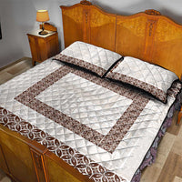 Samoa Siapo Brown Trimmed Quilt Bed Set Samoa White Sunday - Polynesian Pride