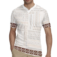 Samoa Siapo Brown Trimmed Rugby Jersey Samoa White Sunday - Polynesian Pride