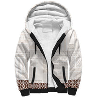 Samoa Siapo Brown Trimmed Sherpa Hoodie Samoa White Sunday LT01 Unisex Brown - Polynesian Pride