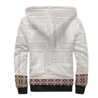 Samoa Siapo Brown Trimmed Sherpa Hoodie Samoa White Sunday LT01 - Polynesian Pride