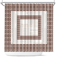 Samoa Siapo Brown Trimmed Shower Curtain Samoa White Sunday - Polynesian Pride