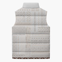 Samoa Siapo Brown Trimmed Sleeveless Puffer Jacket Samoa White Sunday LT01 - Polynesian Pride